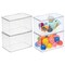 mDesign Plastic Playroom/Gaming Storage Organizer Box, Hinge Lid